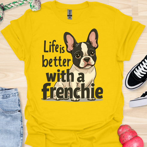 Life is better with a frenchie - V8 - Double Frenchie T-Shirt